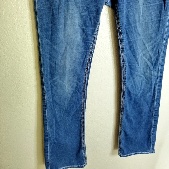 GRACE IN LA RHINESTONE STUDD EMBROIDERED THICK STITCH BOOTcut Jeans Sz 30x31 - Picture 4 of 9